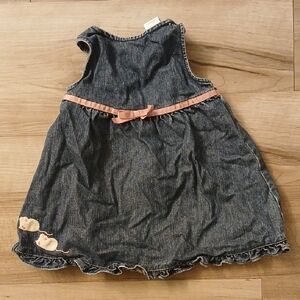 Gymboree Winter Berries Denim Jumper Vintage  Mice Pink Ribbon Size 6-12 (I)